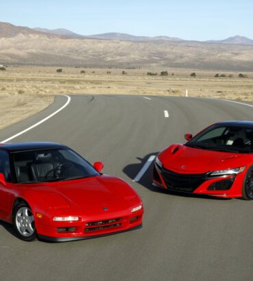 1991 Red Acura NSX and 2020 Red Acura NSX